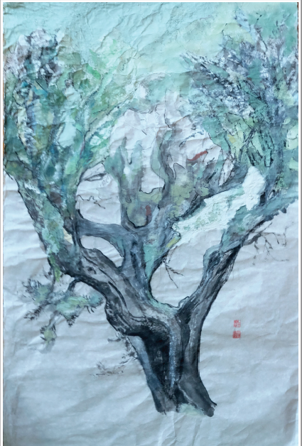 Encre de Chine de couleur sur papier